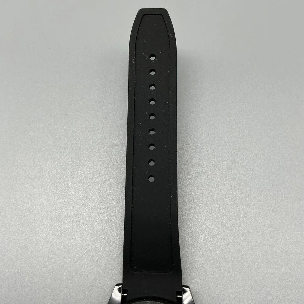 40nine Mens Watch 43mm Black Orange Dial White Bezel Date Silicone New Battery
